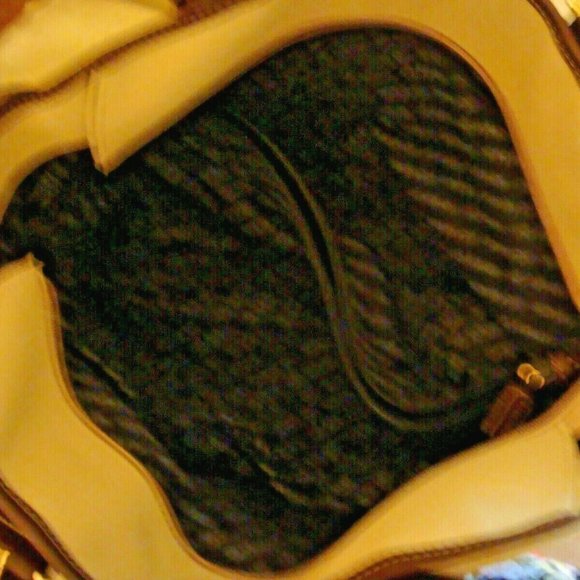 NWOT Simply Go NYLON Tote Shoulder Bag, Purse, Make Up Bag Brown/Tan - Picture 10 of 11